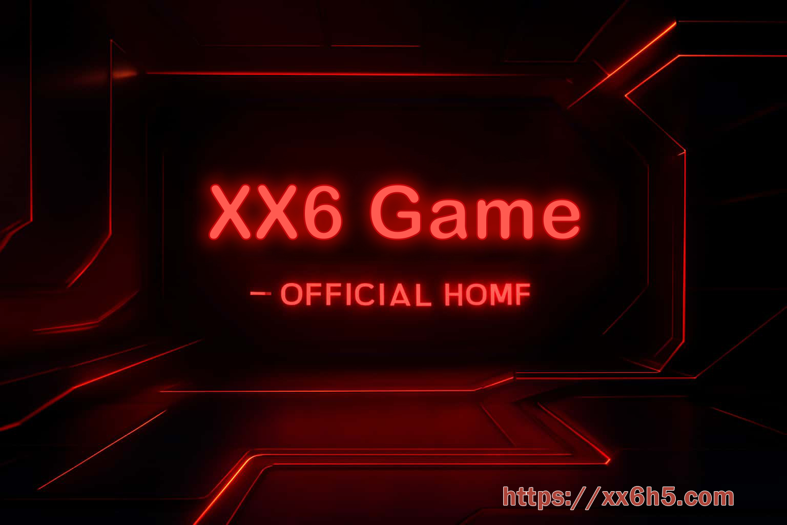 XX6 game banner with red lettering on a black background